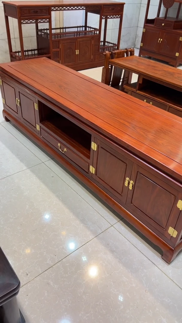 紫檀木类床乔*刺猬紫檀电视柜2米