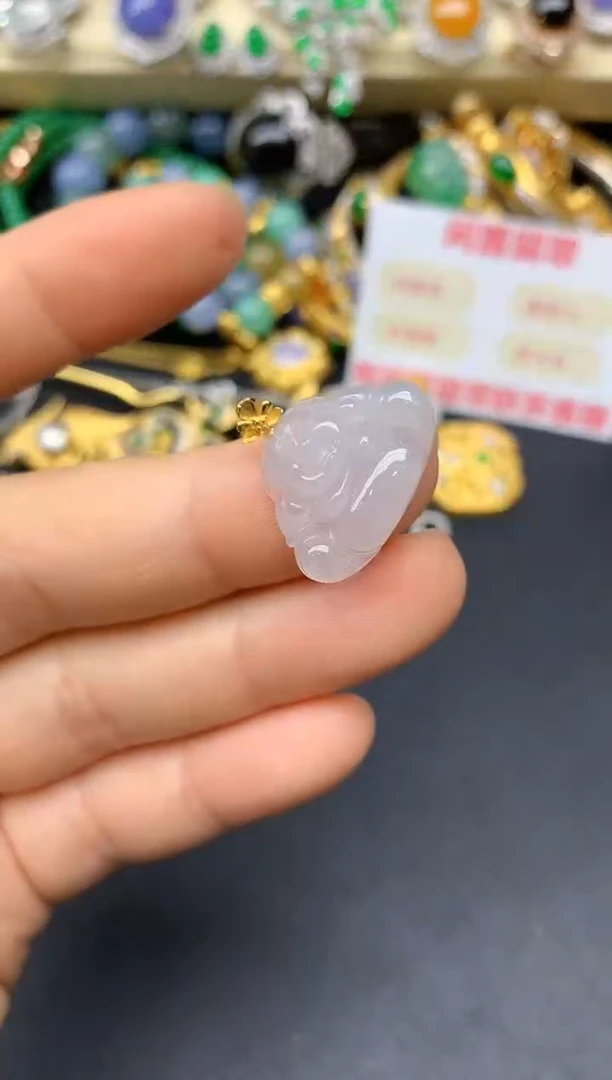 颈饰18K金镶嵌翡翠10-翡翠雪姐天天见