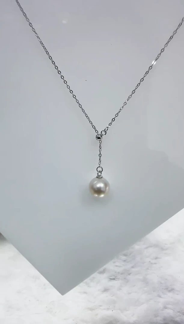 【闪购商品】淡水珍珠DA银S925镶嵌b365 白珠套链9