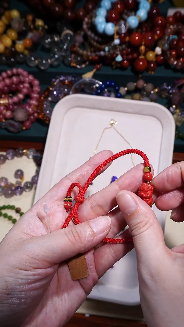 天然辰砂布****～【存】手链