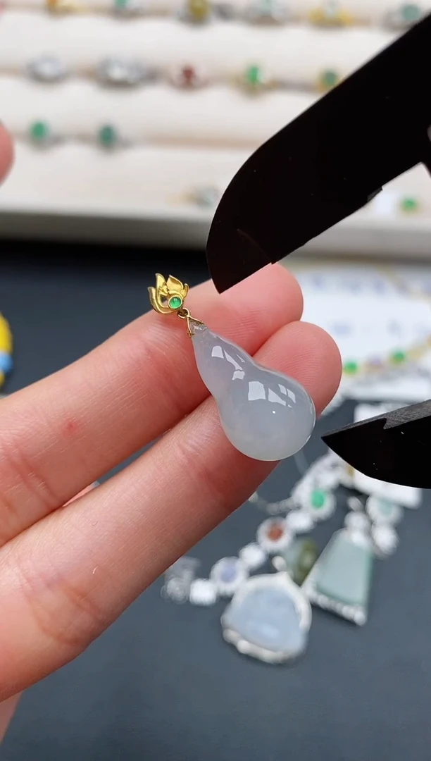 18K金镶嵌戒指翡翠用****1天然缅甸A货翡翠33  1-