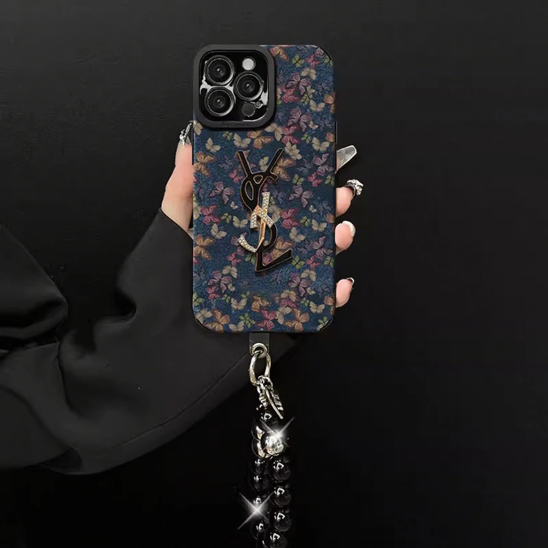 复古瞳眼蝴蝶手链适用iPhone16苹果13透明手机壳17promax全包防摔