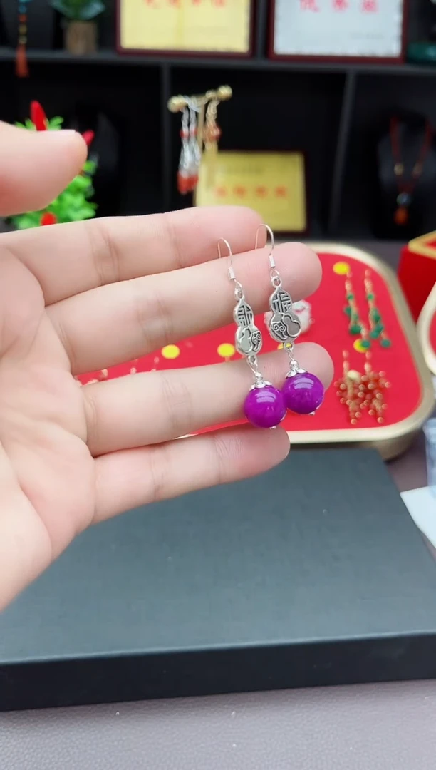【闪购商品】玛瑙/玉髓耳钉银S925镶嵌232000