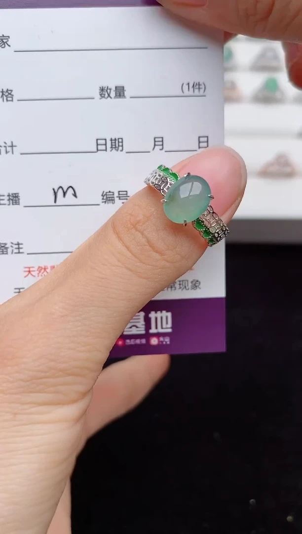 翡翠戒指银S925镶嵌....