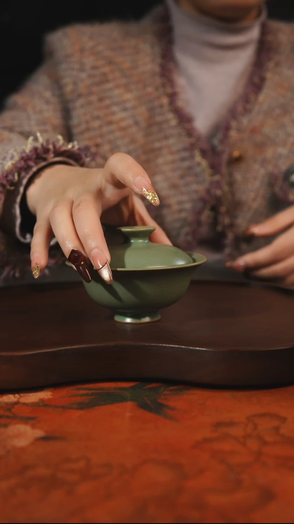 杯子瓷汝州原产地原矿仿古老釉q小乔盖碗