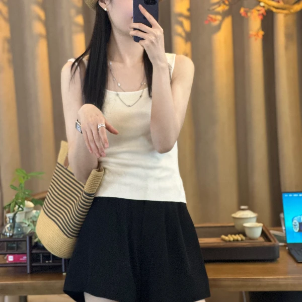 MOLANOOTD"卿心“25夏季新款吊带背心天然纤维菌草莫兰ML-B2504303