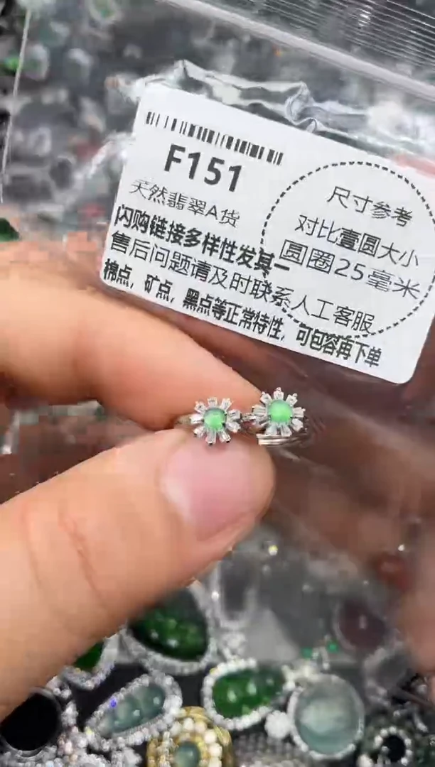 颈饰未镶嵌翡翠F151耳扣