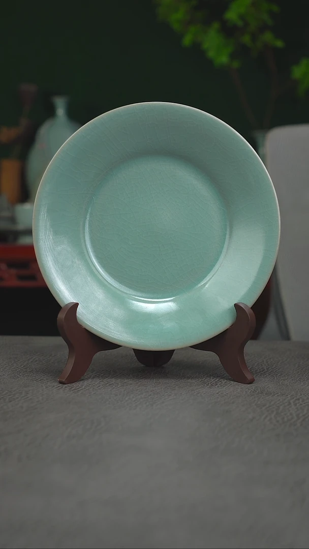 扫地僧张公巷釉折沿盘 18.8精品-二