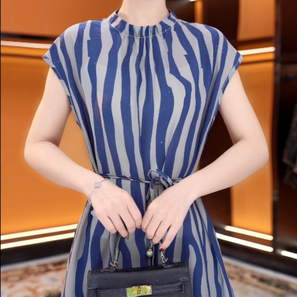 2025新款疏影清浅连衣裙新中式中长款宽松裙子气质夏季正品女显瘦