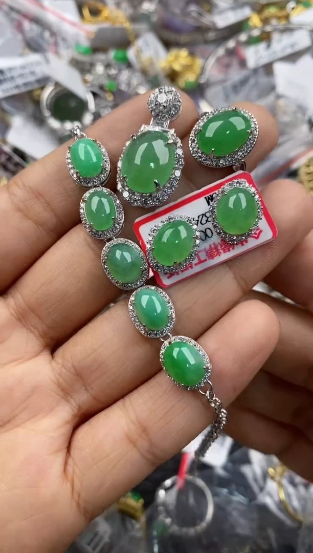 银S925镶嵌戒指翡翠333              4