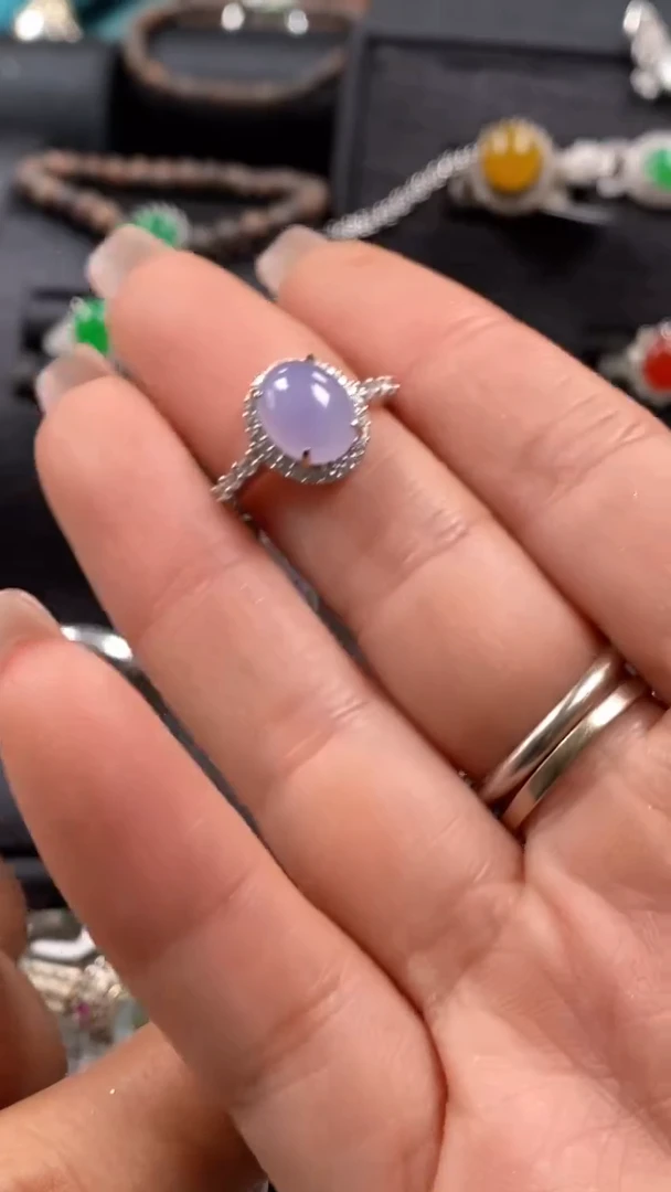 【闪购商品】翡翠戒指银S925镶嵌7690