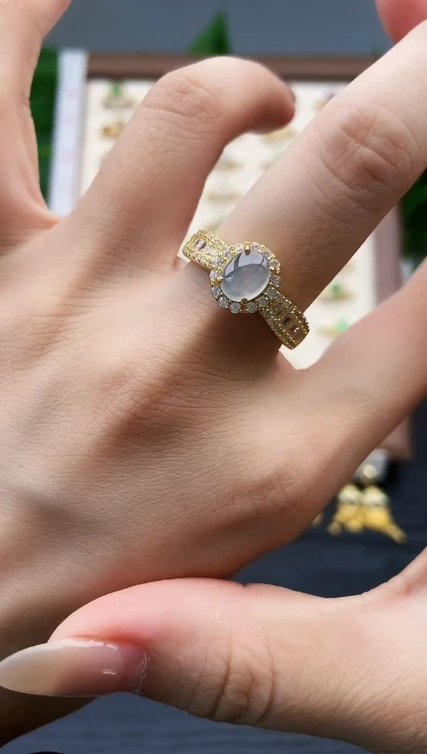 银S925镶嵌戒指翡翠12