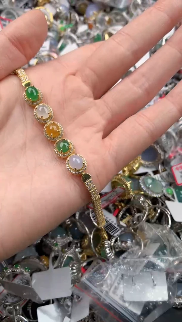 银S925镶嵌戒指翡翠111   8