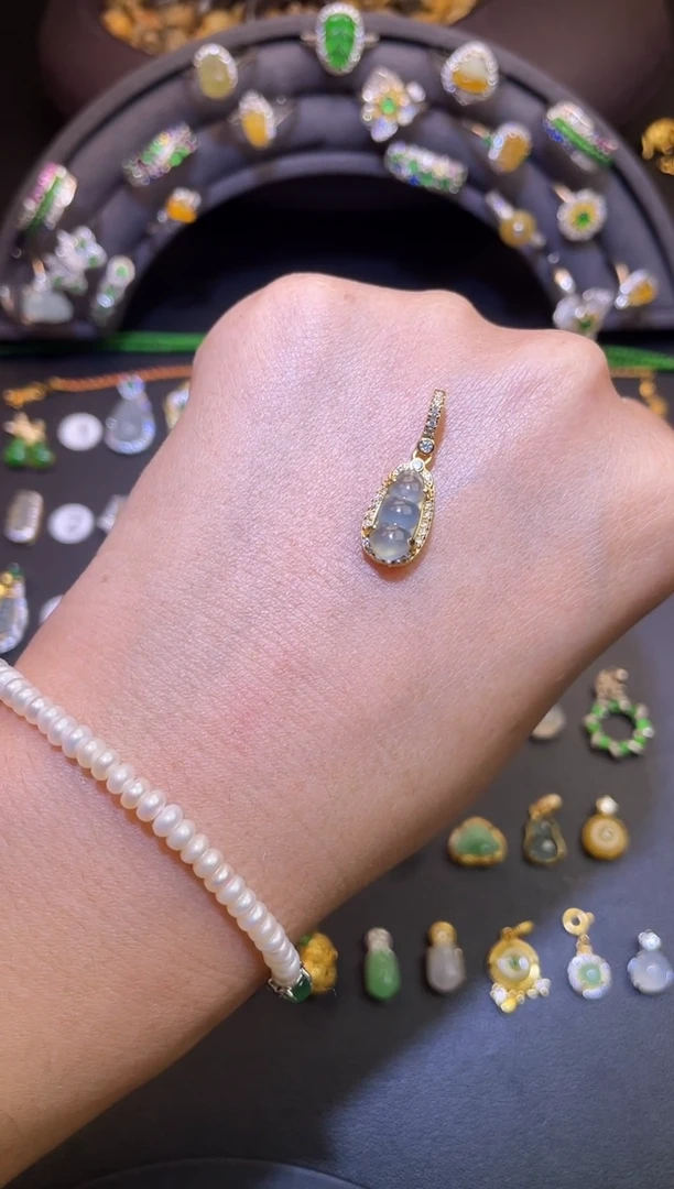 吊坠(不含链)银S925镶嵌翡翠1