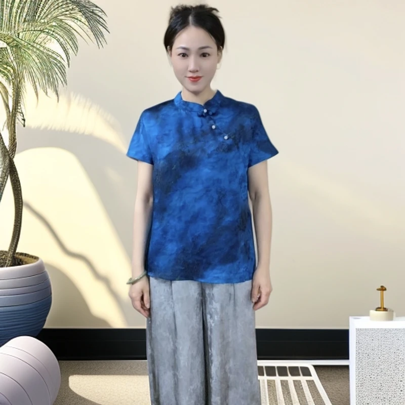 【诗意】新中式国风复古斜襟宽松遮肚唐装国风外套女款