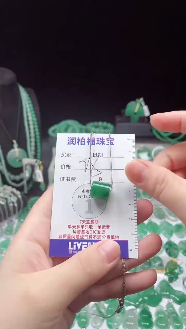 吊坠(赠链)未镶嵌石英质玉（非洲翠）10.215路路通