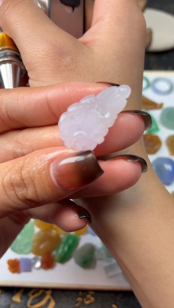 未镶嵌定制翡翠粉紫白菜