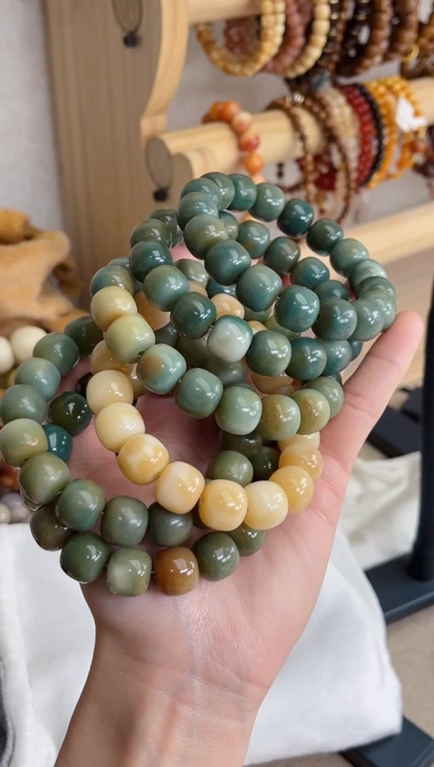 菩提根/象牙果手串m650玉化桶珠1213瑕疵不补随机