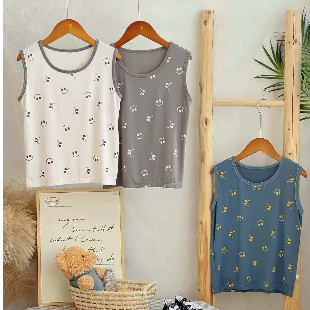 儿童背心男童夏季跨栏无袖上衣内穿打底T恤背心