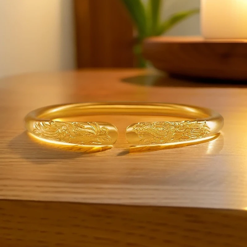 【赠礼盒】 古风龙凤呈祥开口手镯经典轻奢百搭1