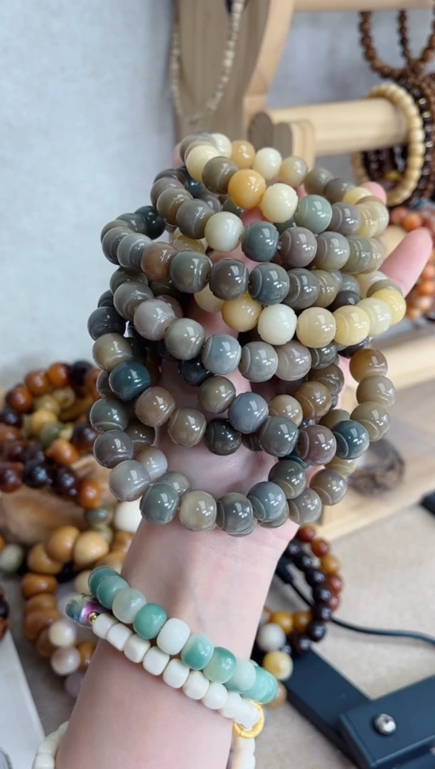 菩提根/象牙果手串f69+玉化灯笼1112瑕疵不补随机