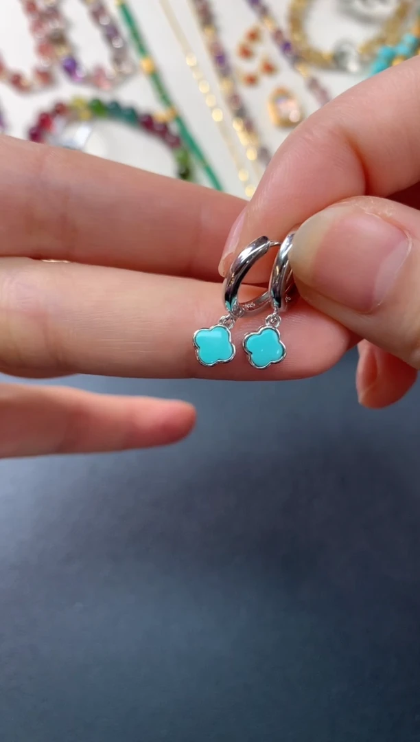 【闪购商品】绿松石耳饰银S925镶嵌Z7|199