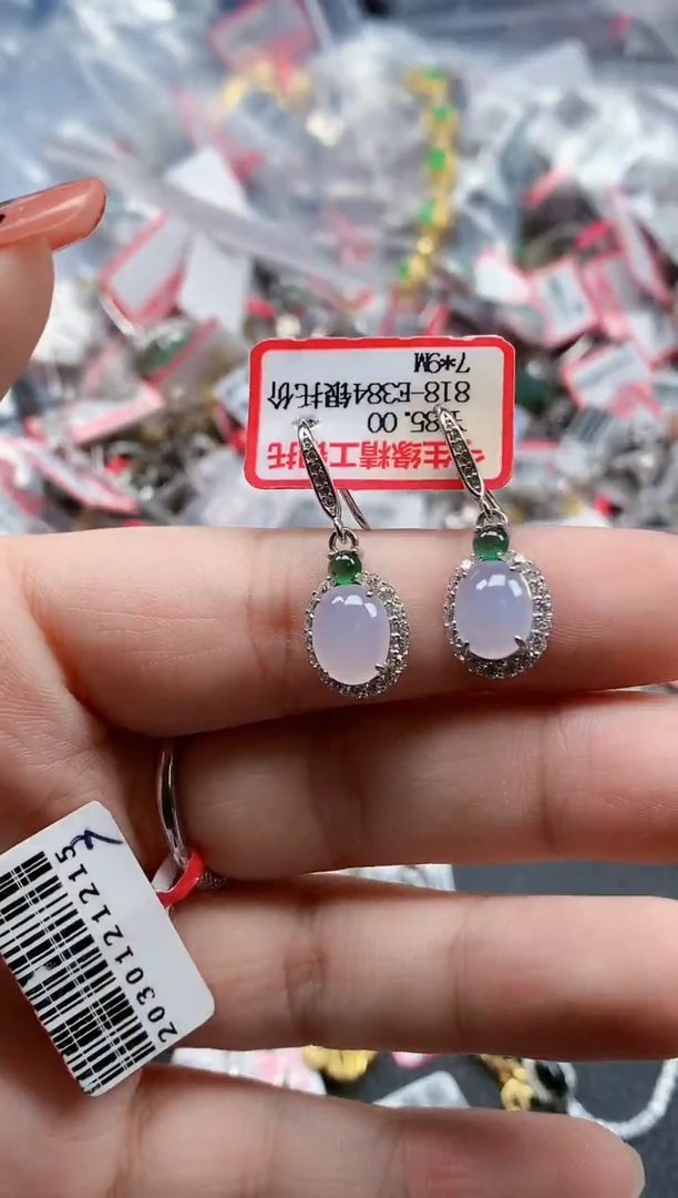 银S925镶嵌戒指翡翠天然A货缅甸翡翠