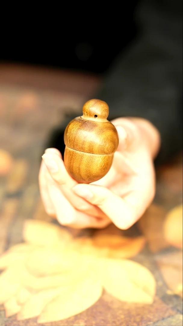 金丝楠【66】小叶桢楠纯手工高抛手把件 小坚果