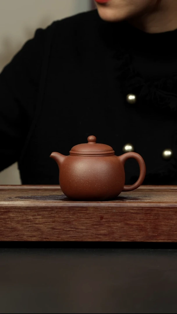 茶壶紫砂红降坡 大匏樽 220cc左右