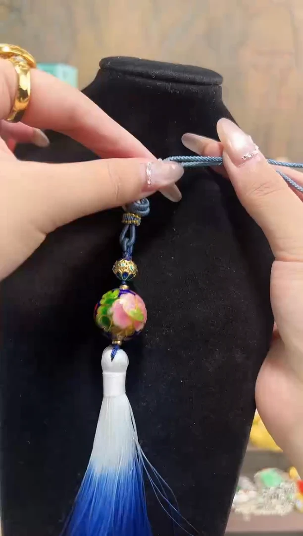 非遗手工景泰蓝2.0压襟宝蓝