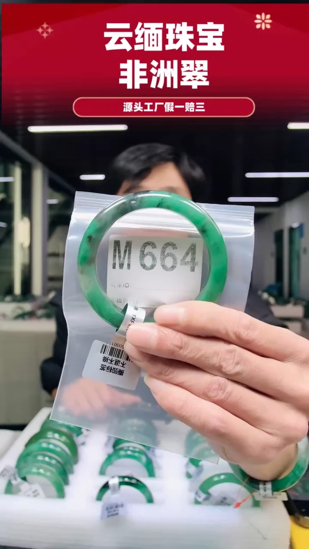 未镶嵌手镯石英质玉（非洲翠）60圈口M664