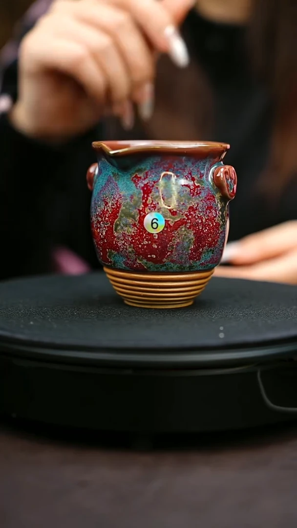 6#原矿钧瓷炉钧釉如意公道杯