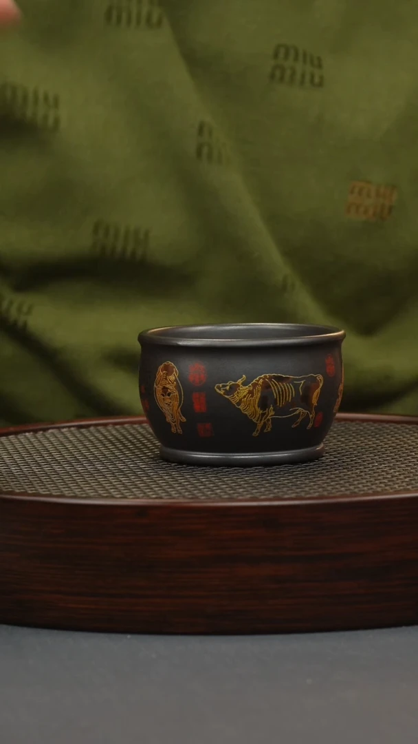 【闪购商品】紫砂茶壶石黄 五牛杯