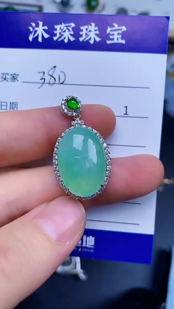 翡翠戒指银S925镶嵌3800