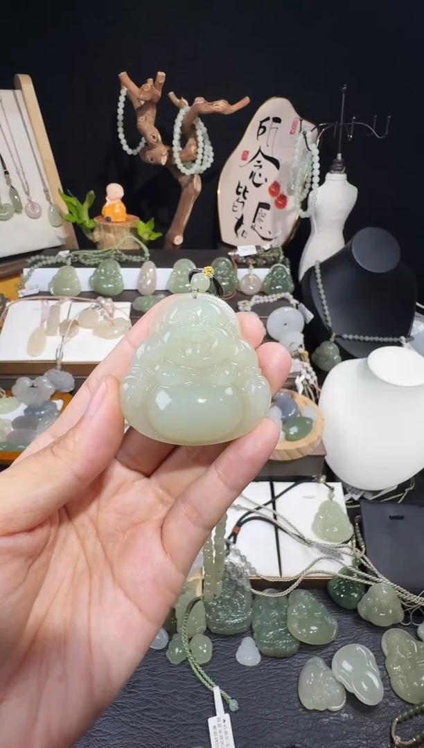 颈饰未镶嵌和田玉俗***丧46高冰佛公