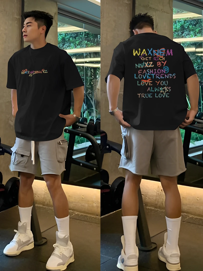 【重磅纯棉】cleanfit美式简约短袖T恤宽松透气夏季百搭休闲时尚ins