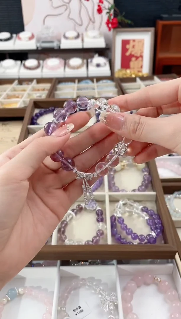 【闪购商品】水晶手链未镶嵌天然水晶单圈双圈素圈设计款气质