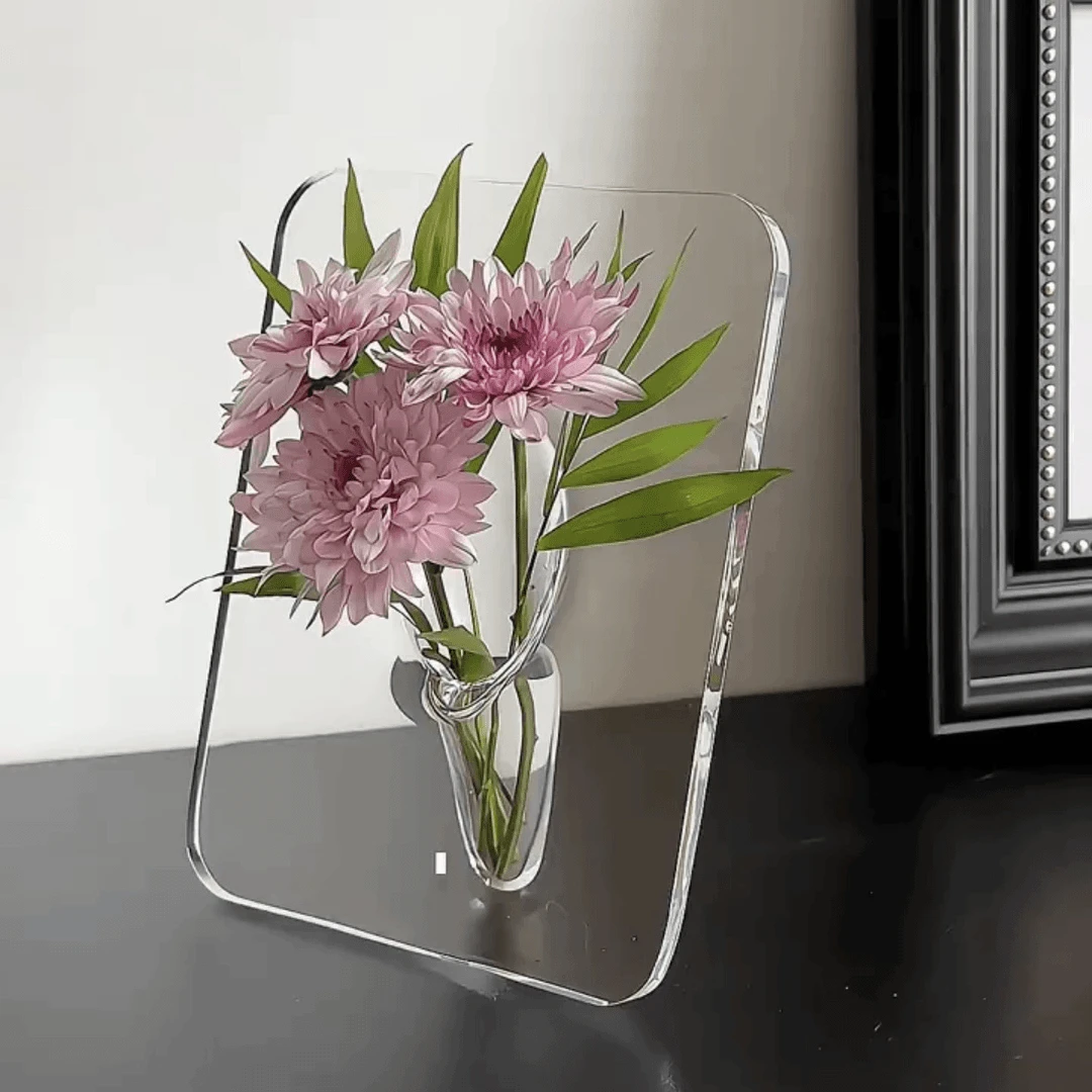 透明亚克力摆件花瓶插花艺术花瓶民宿轻奢相框摆台家居装饰品J521