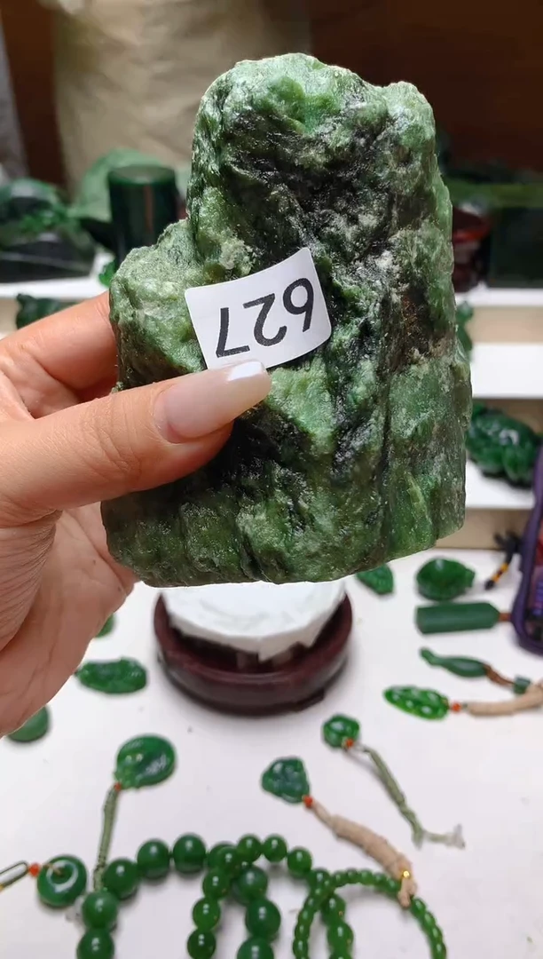 未镶嵌和田玉（碧玉）珠宝半成品11