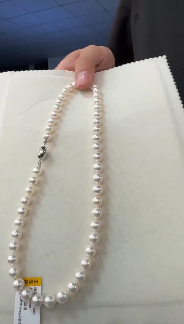项链未镶嵌海水珍珠水akoya珍珠项链8-9mm