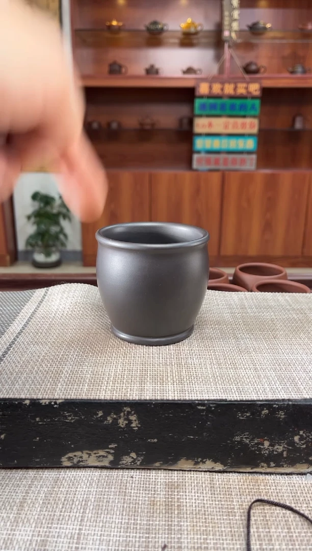 茶杯紫砂150毫升光素石黄缸杯泡沫装