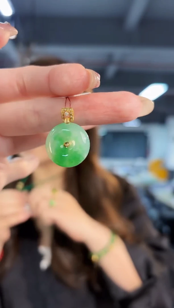 【闪购商品】翡翠颈饰18K金镶嵌缅料A货/支持复检/一件