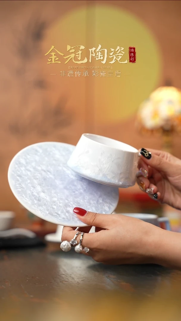 陶瓷结晶釉咖啡杯一杯一碟【紫罗兰】*