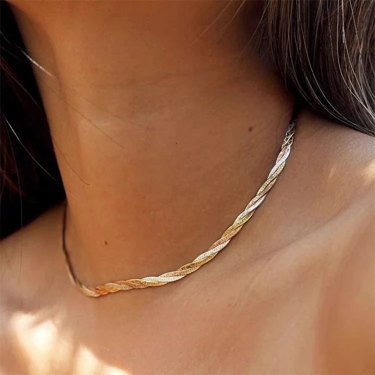 链子925银 链子【三色极光】三色意大利进口链轻奢叠戴项链百搭