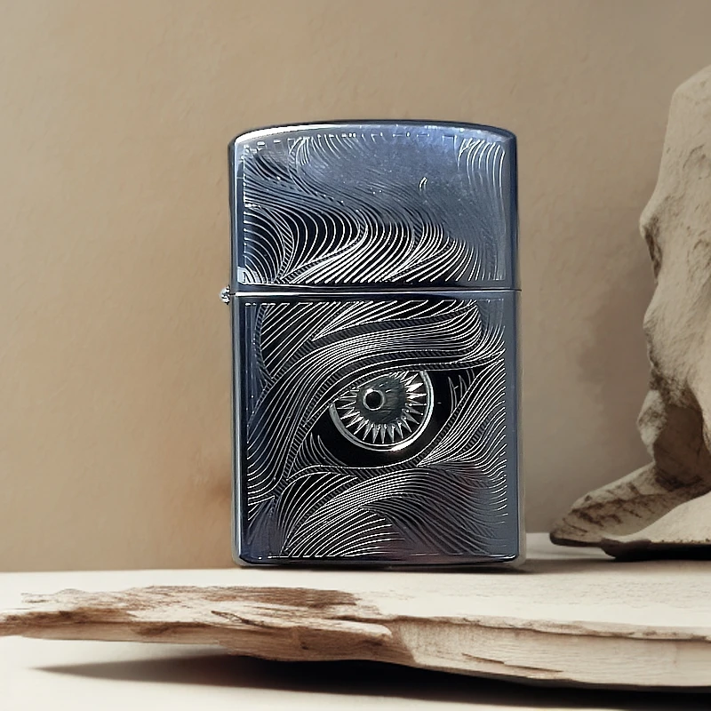 【CF1432N银】162-首领防风打火机素律含情砂铬（自行加油）-火花优