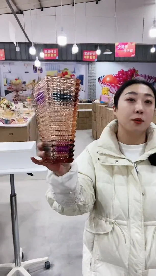 【闪购商品】玻璃彩色摩楼花瓶