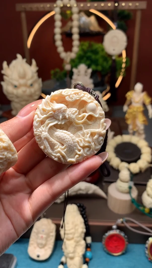 【闪购商品】菩提根/象牙果手串【重工版】龙凤呈祥