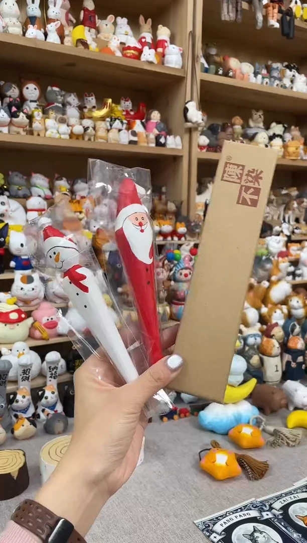 木捡漏价手工木雕笔圣诞老人+雪人+礼盒
