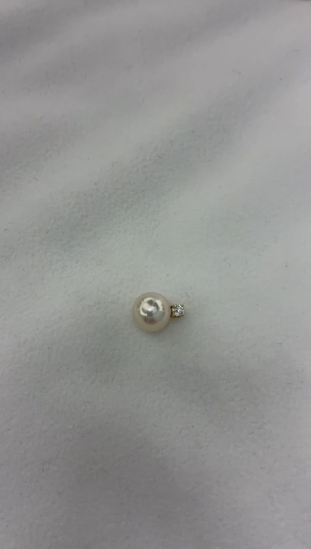 颈饰18K金镶嵌海水珍珠王妃吊坠9-9.5（赠送银链子