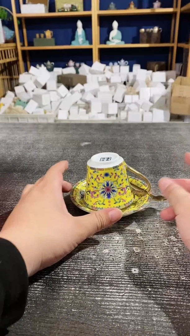 【闪购商品】其他帝王黄珐琅彩咖啡杯